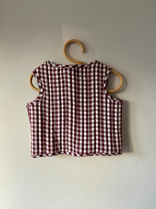 Linas Quilted Gilet - Berry Gingham