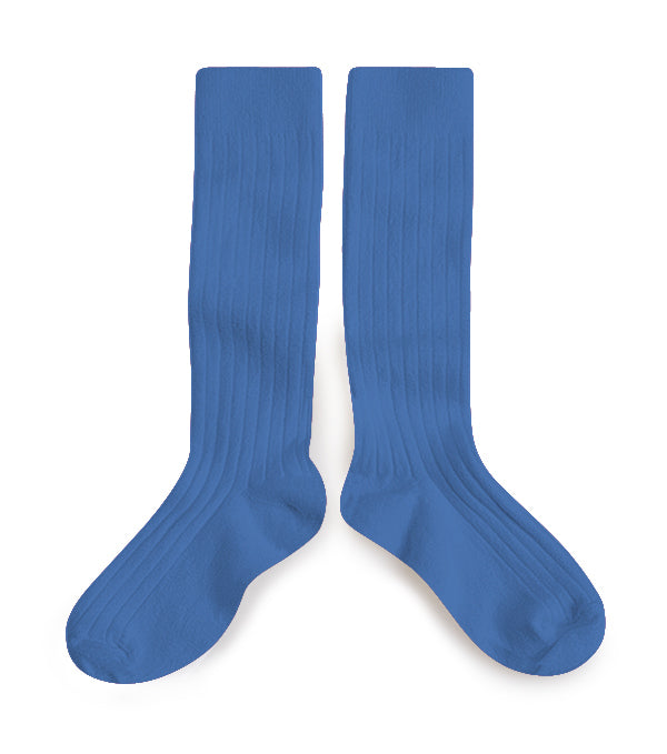 Collégien Ribbed Knee Socks - Cobalt